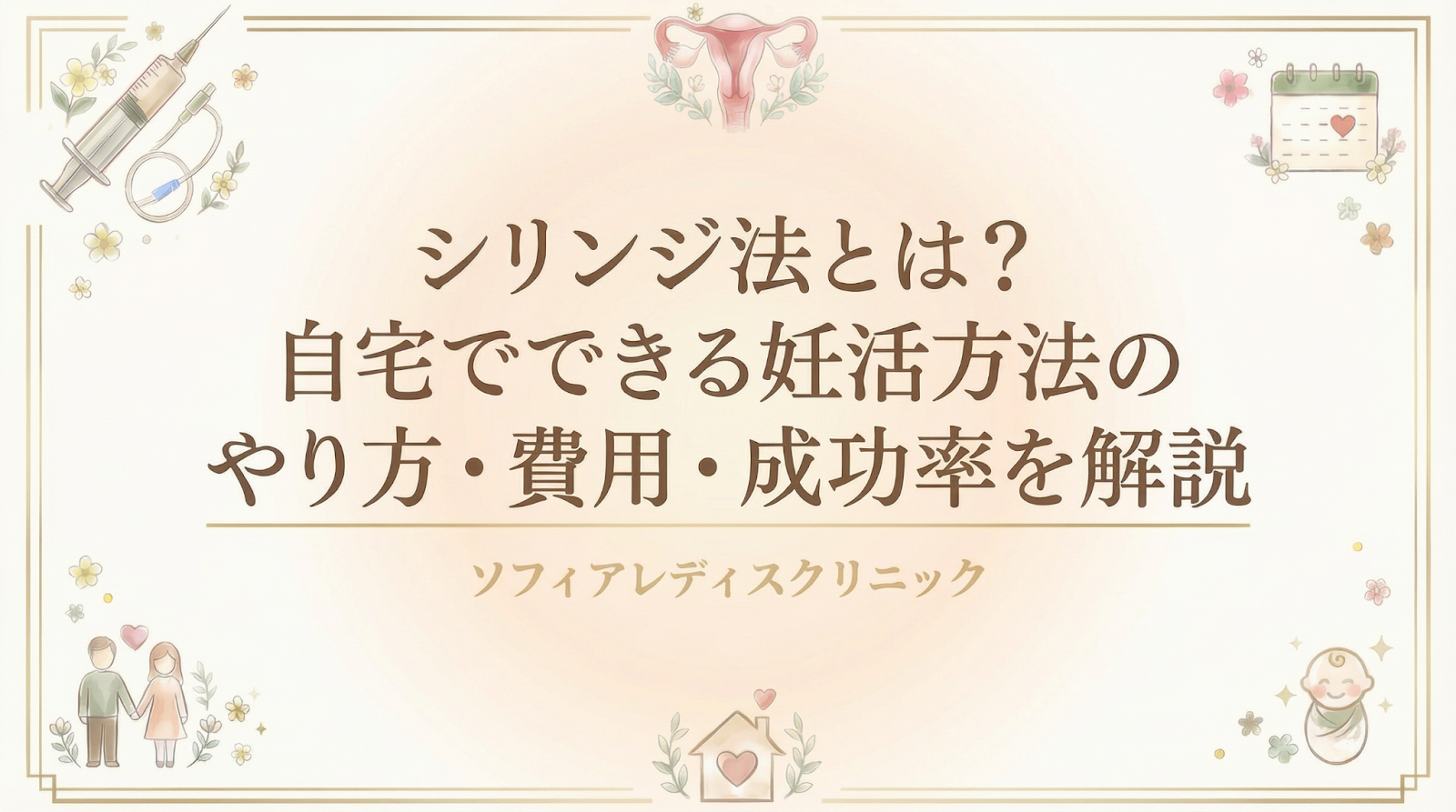 シリンジ法とは?自宅でできる妊活方法のやり方・費用・成功率を解説|赤坂レディース・ソフィアレディスクリニック【公式】|長谷川レディース ...